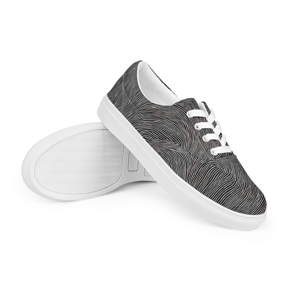 Silent Currents on Men's Lace-Up Canvas Shoes — Right Front