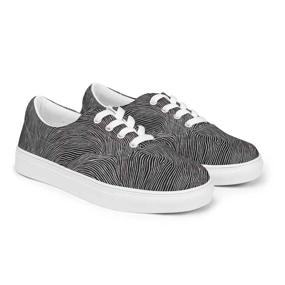 Silent Currents on Men's Lace-Up Canvas Shoes — Right Front
