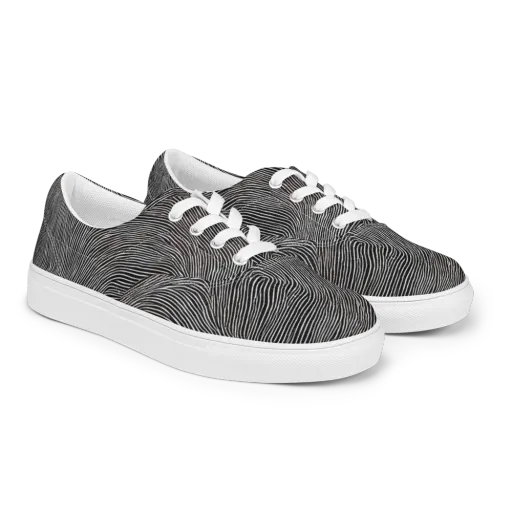 Silent Currents on a Men's Lace-Up Canvas Shoes