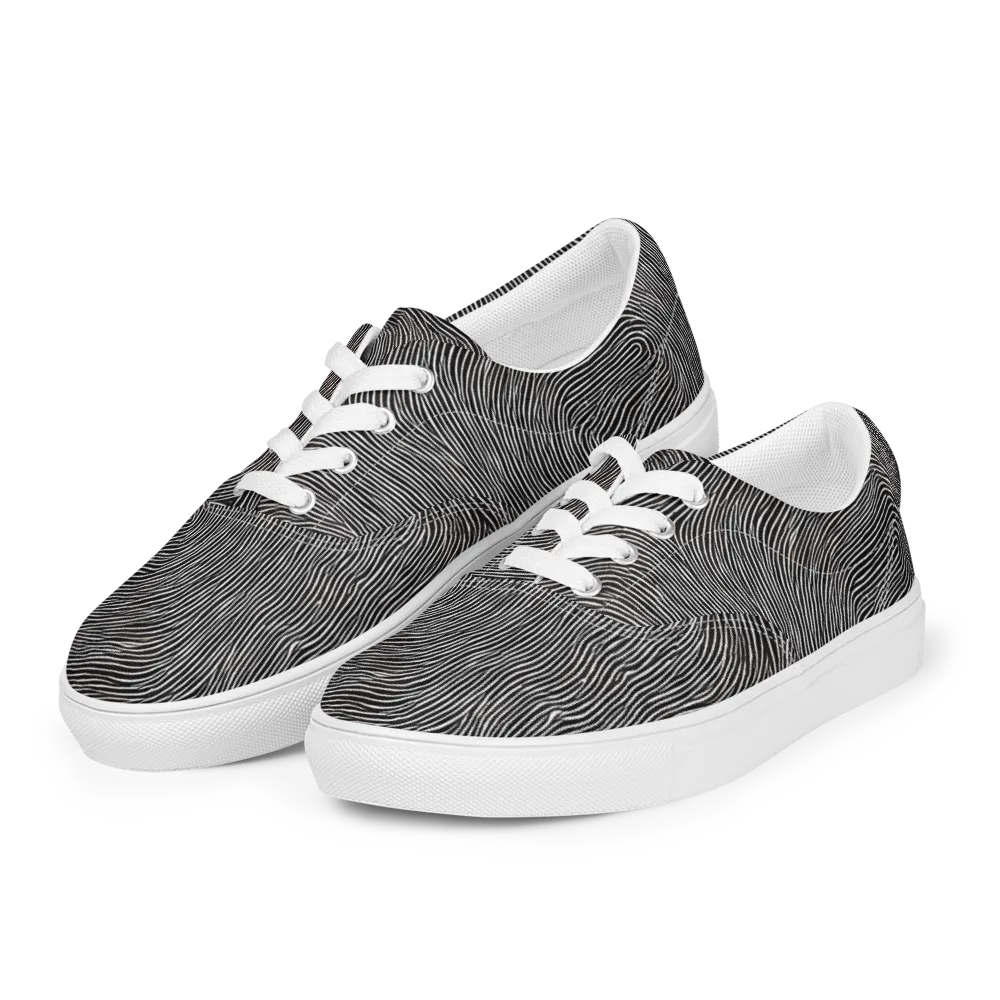 Silent Currents on Men's Lace-Up Canvas Shoes — Left Front