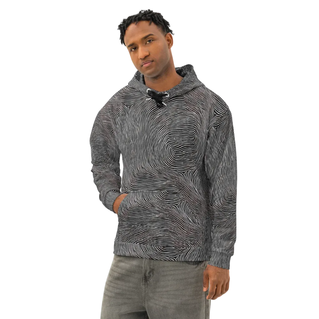 Silent Currents on Cotton Hoodie — Left Front