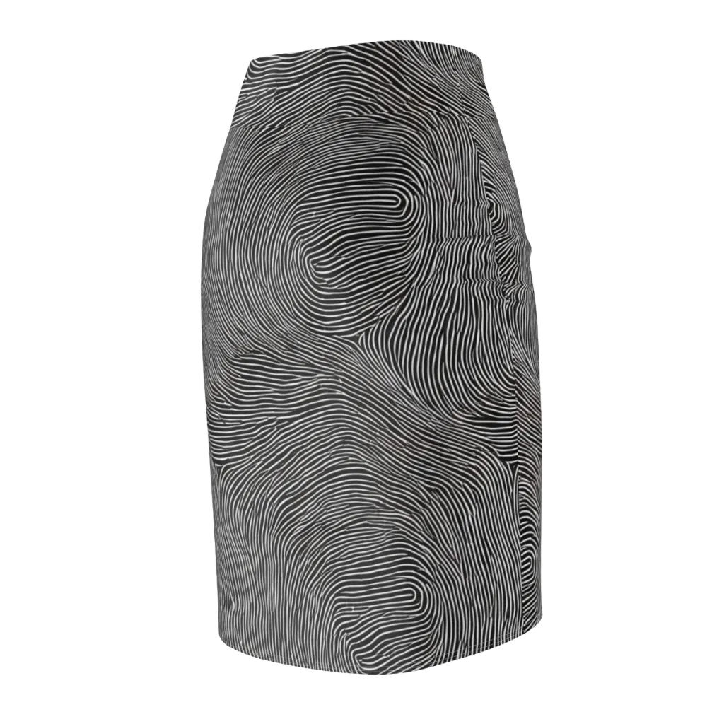 Silent Currents on Pencil Skirt — Back Side