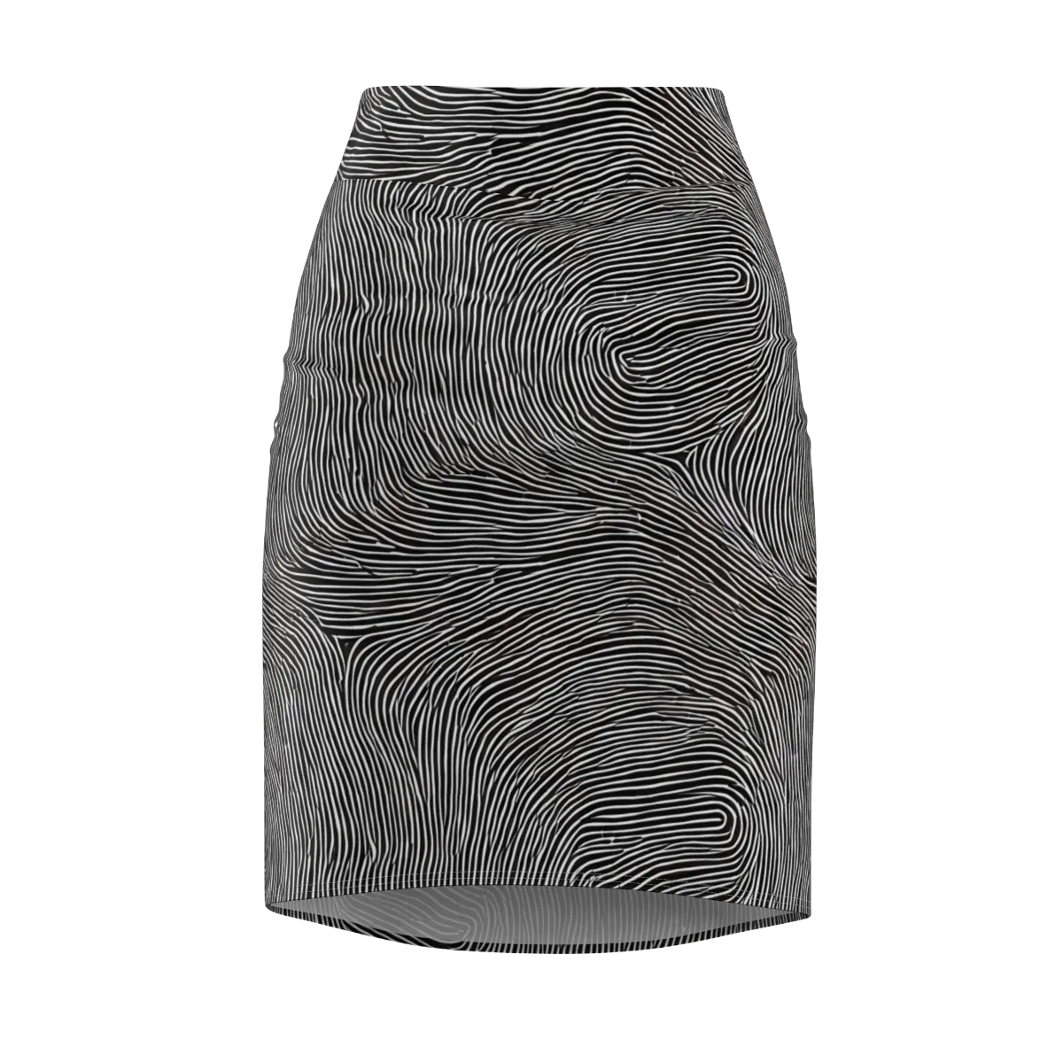 Silent Currents on Pencil Skirt — Front