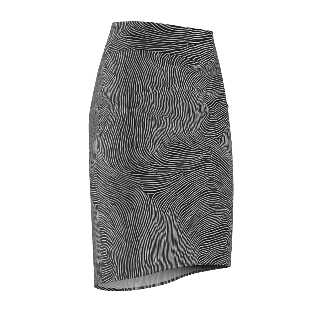 Silent Currents on Pencil Skirt — Front Side
