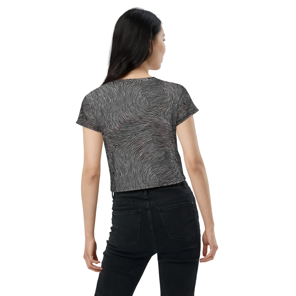 Silent Currents on Crop Tee — Back