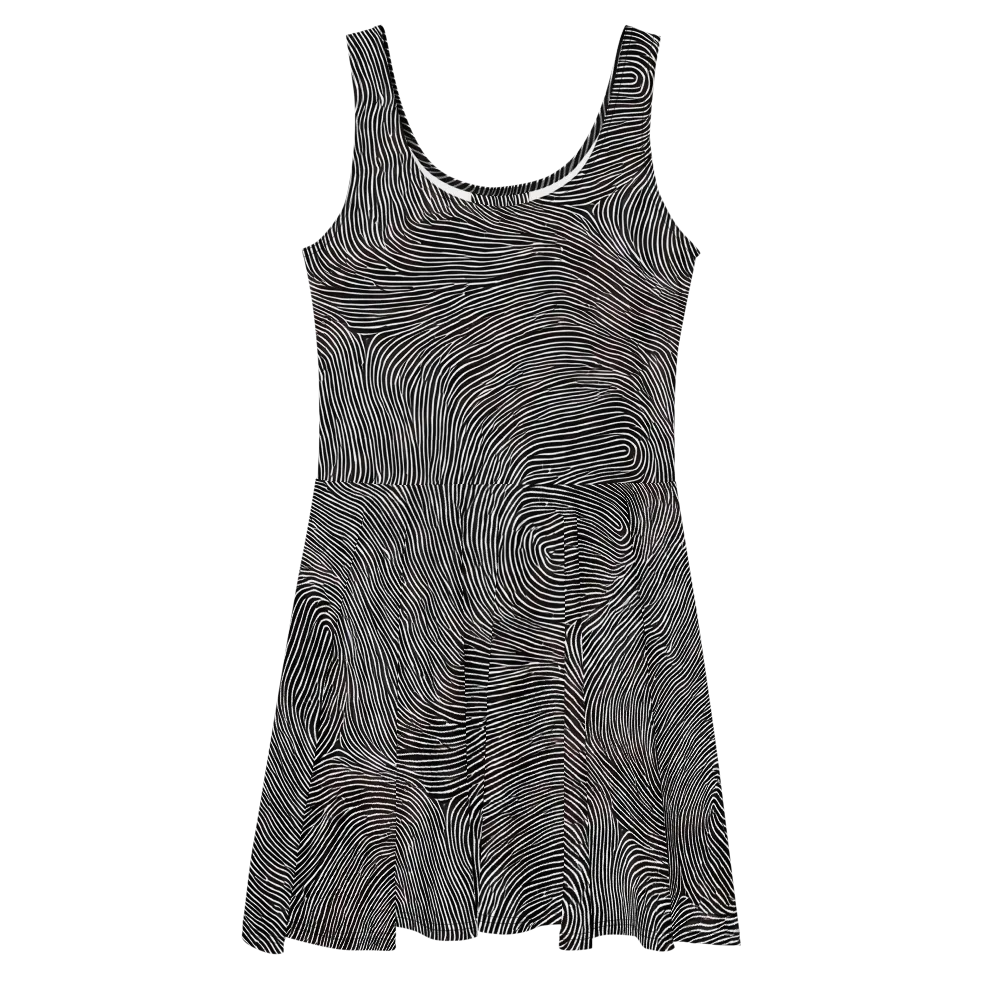 Silent Currents on Skater Dress — Front