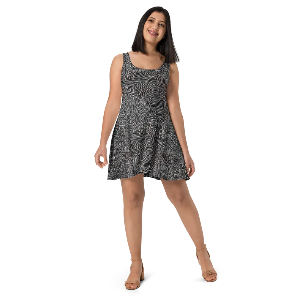 Silent Currents on Skater Dress — Front