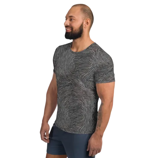 Silent Currents on a Men's Athletic T-Shirt