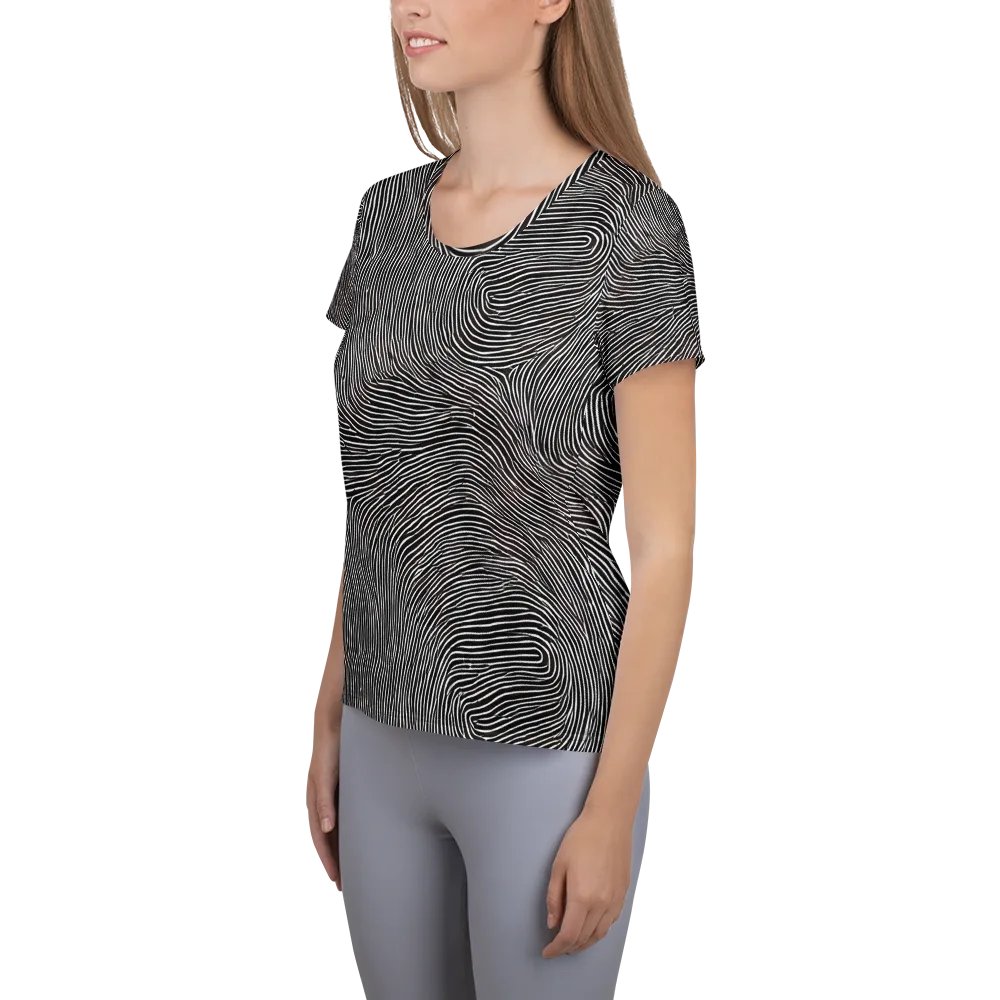 Silent Currents on Women's Athletic T-Shirt — Left