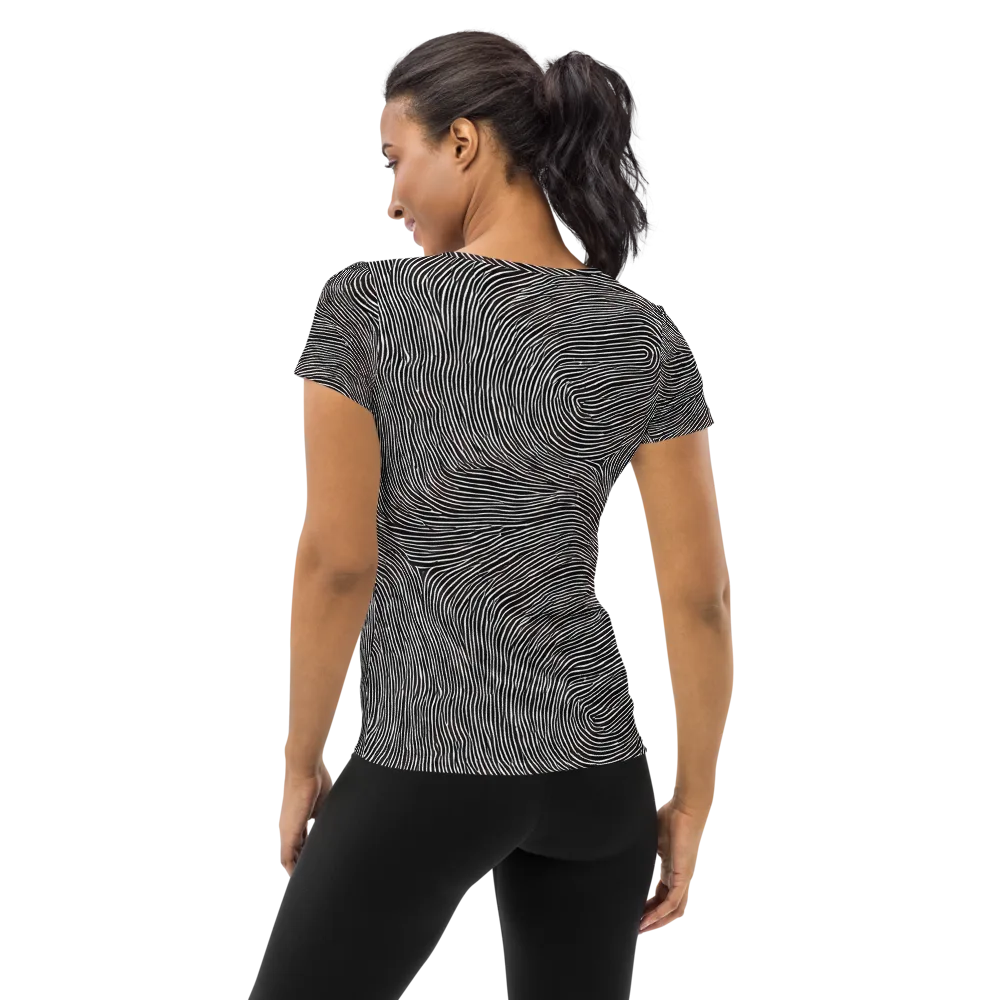 Silent Currents on Women's Athletic T-Shirt — Back