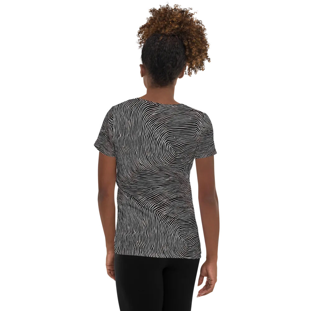 Silent Currents on Women's Athletic T-Shirt — Back