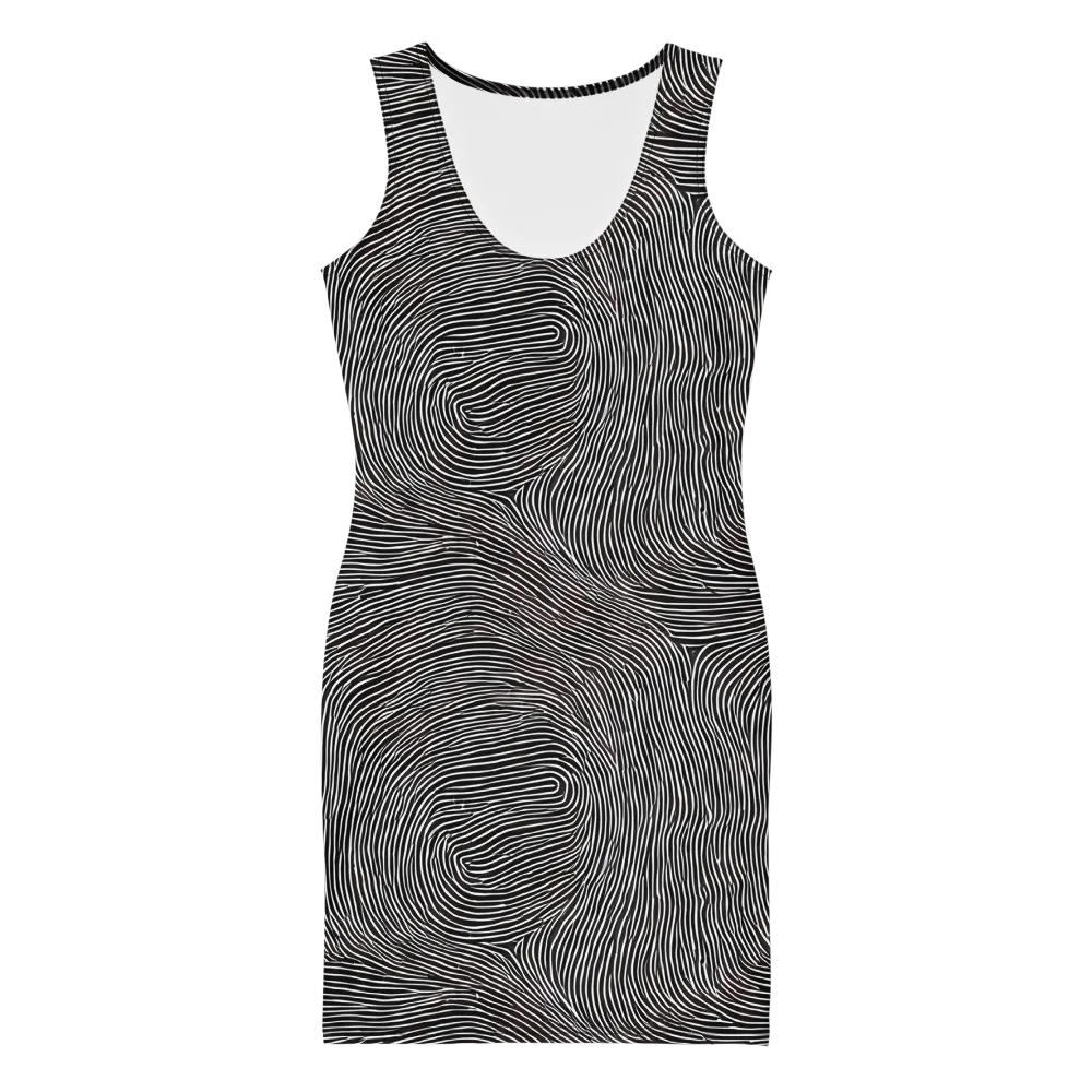 Silent Currents on Bodycon Dress — Front