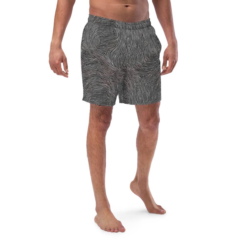 Silent Currents on Swim Trunks — Front