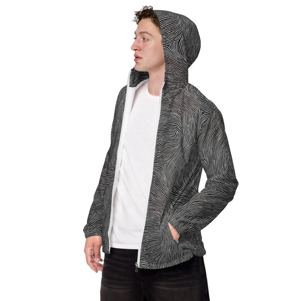 Silent Currents on Men's Windbreaker — Left Front