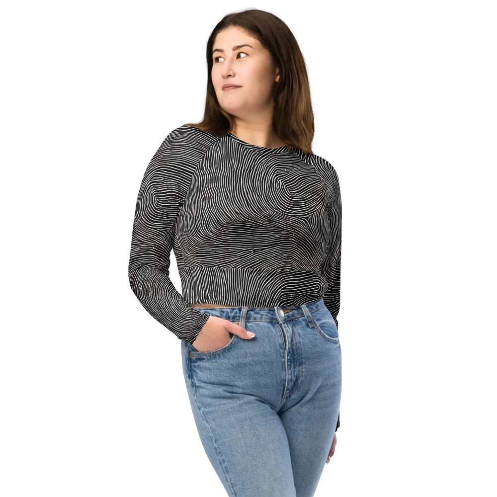 Silent Currents on Long Sleeve Crop Top — Front