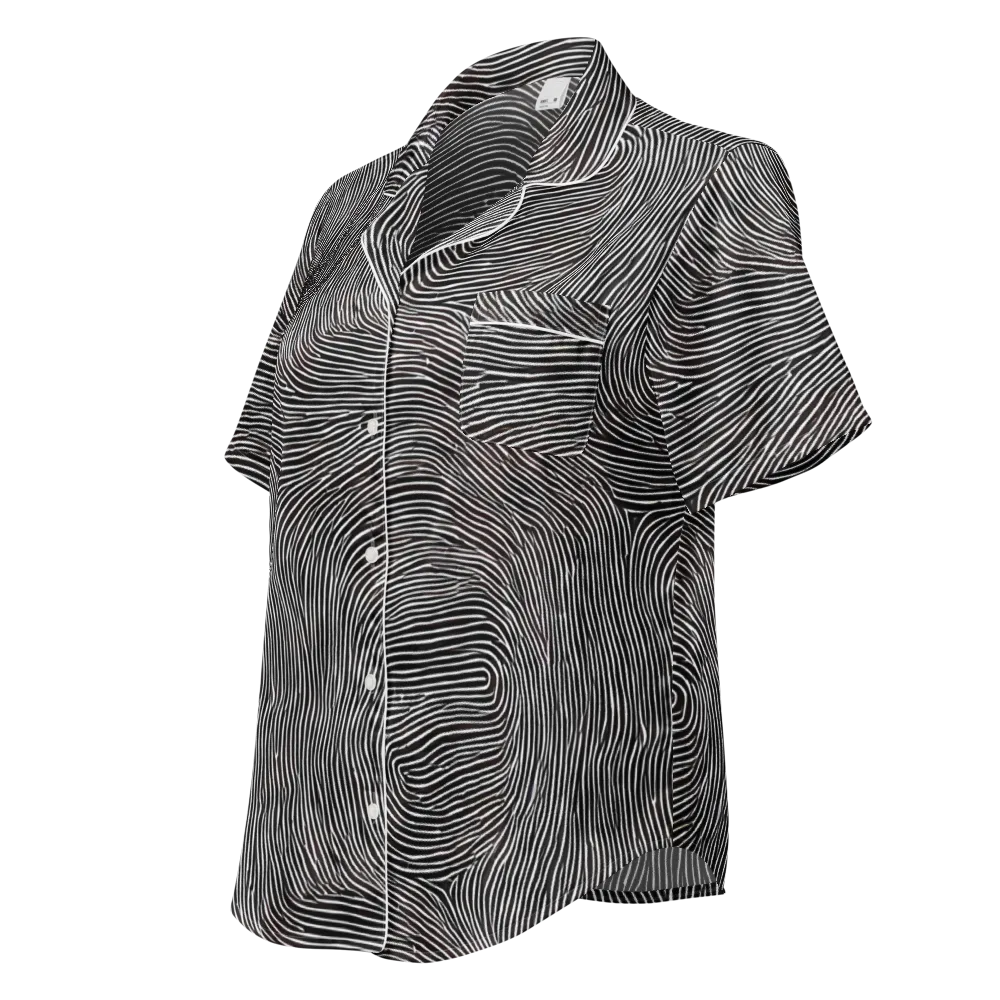 Silent Currents on Women's Short Sleeve Pajama Top — Left Front