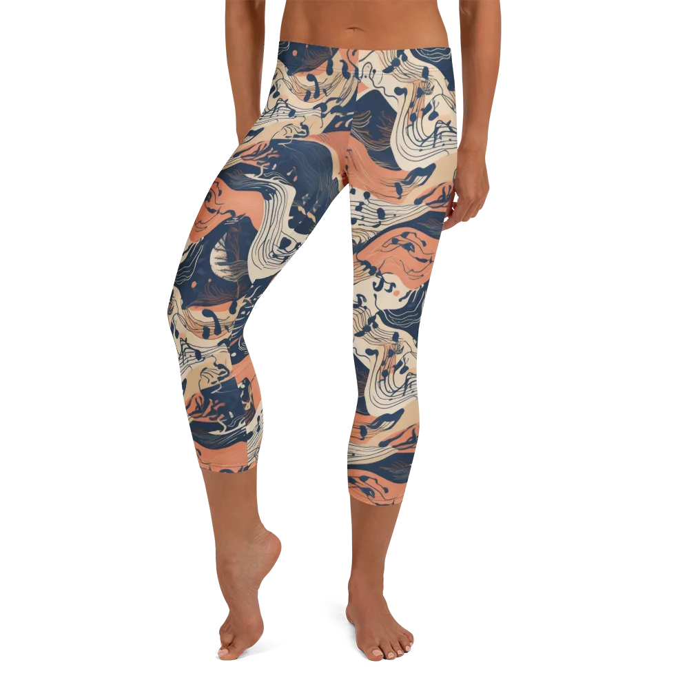 Tidal Line on Capri Leggings — Front