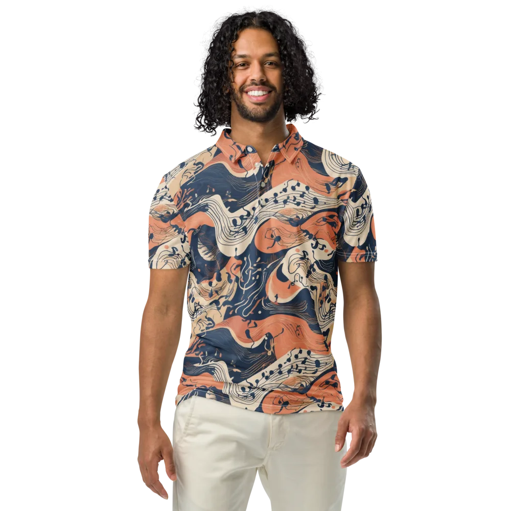 Tidal Line on Men's Slim Fit Polo Shirt — Front