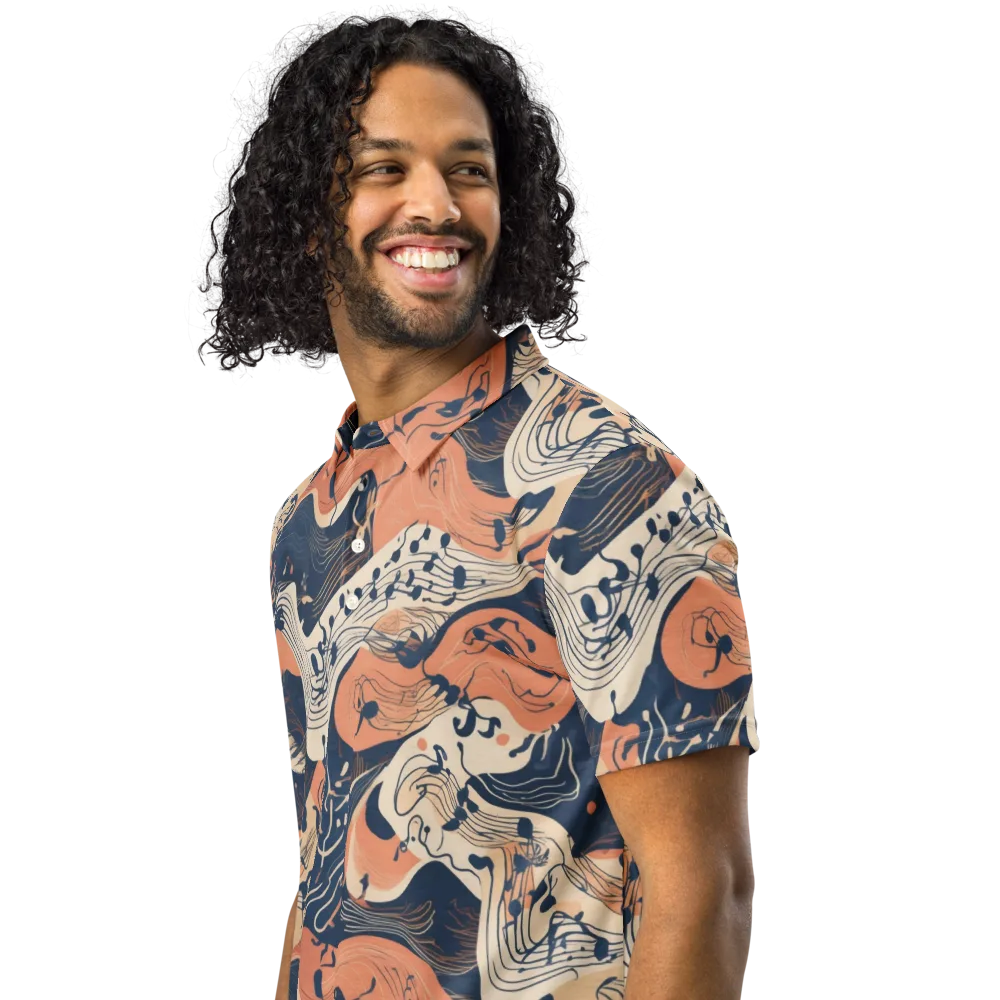 Tidal Line on Men's Slim Fit Polo Shirt — Left Front