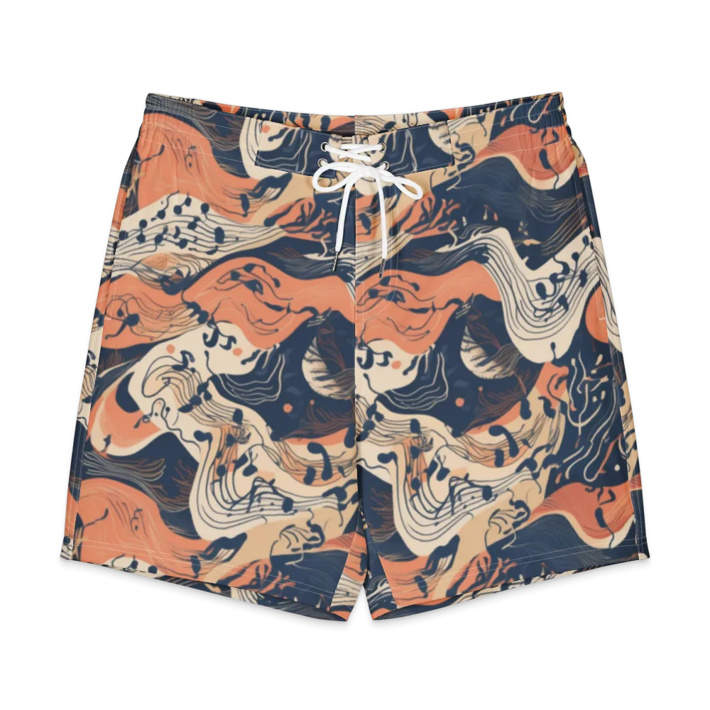 Tidal Line on Men's Board Shorts — Front