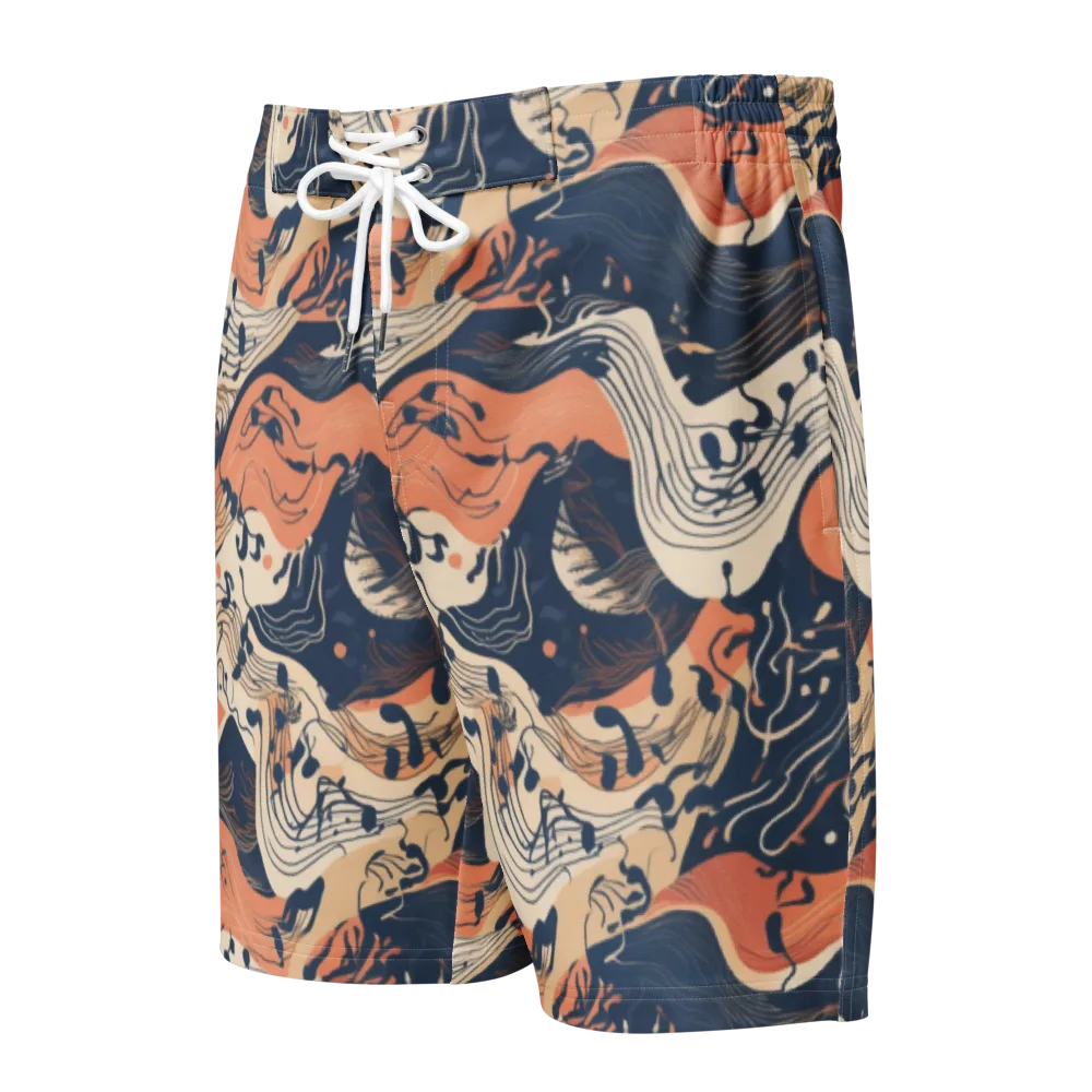 Tidal Line on Men's Board Shorts — Front