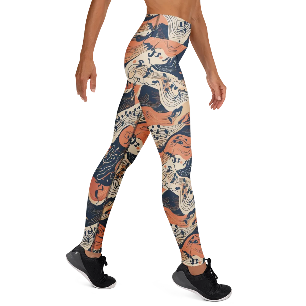 Tidal Line on Yoga Leggings — Right