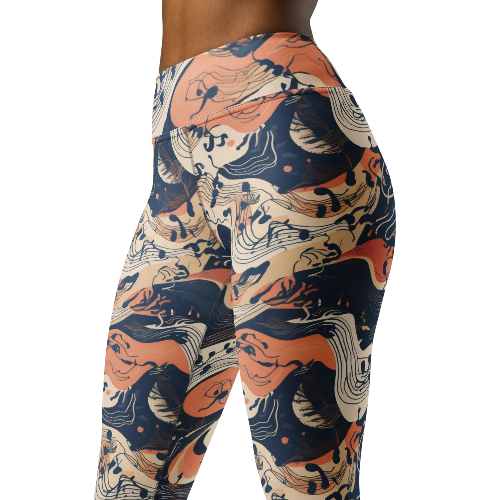 Tidal Line on Yoga Leggings — Left Front