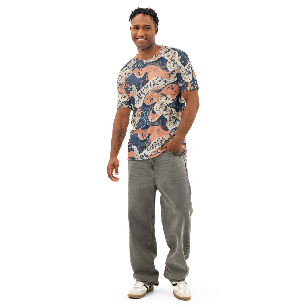 Tidal Line on Men's Cotton Crew Neck T-Shirt — Front
