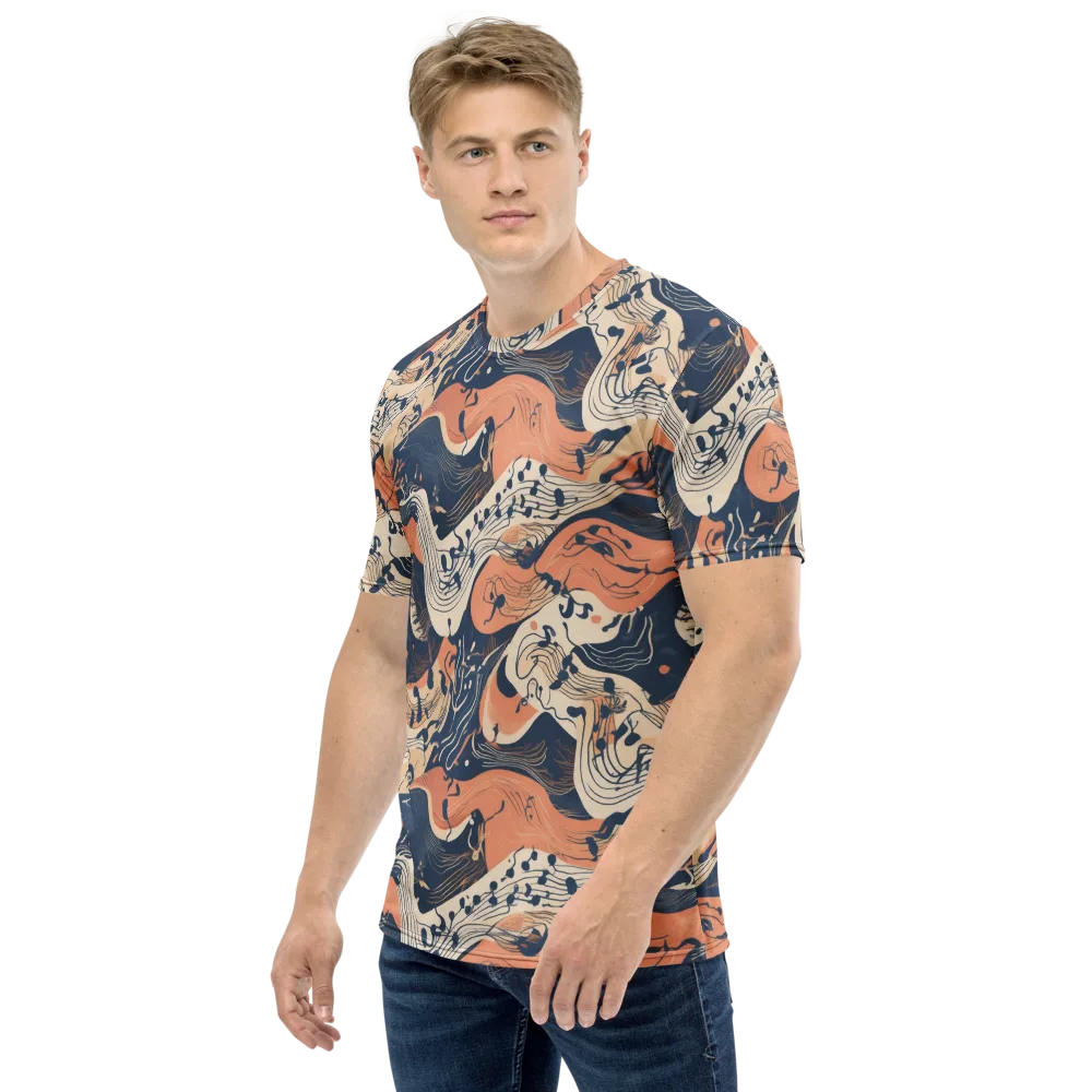Tidal Line on Men's Crew Neck T-Shirt — Left