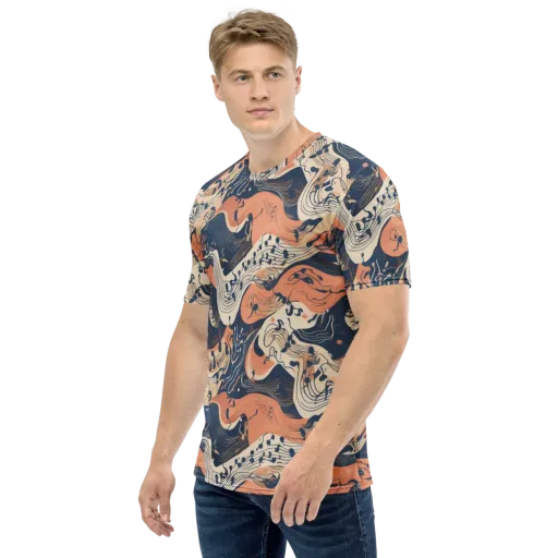 Tidal Line on a Men's Crew Neck T-Shirt