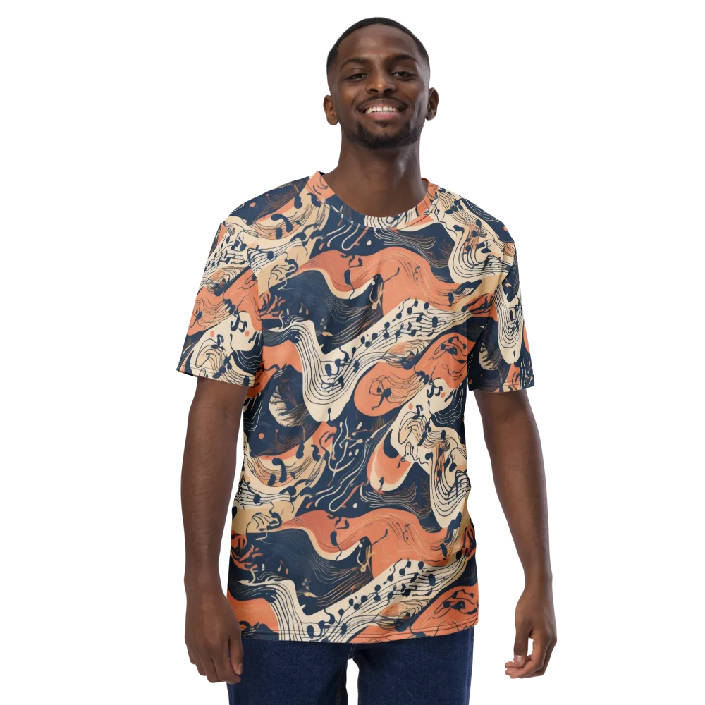 Tidal Line on Men's Crew Neck T-Shirt — Front