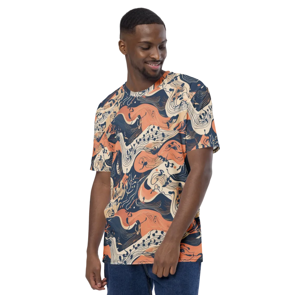 Tidal Line on Men's Crew Neck T-Shirt — Left