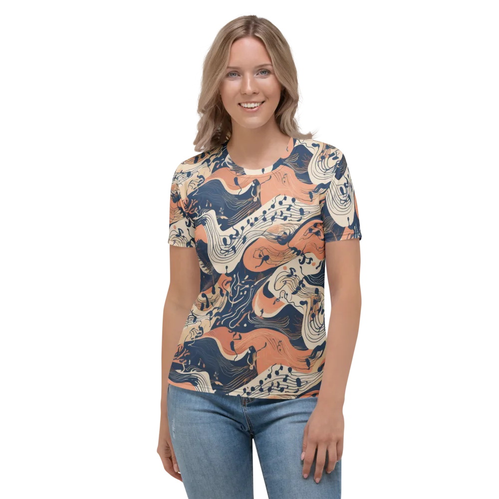 Tidal Line on Women's Crew Neck T-Shirt — Front
