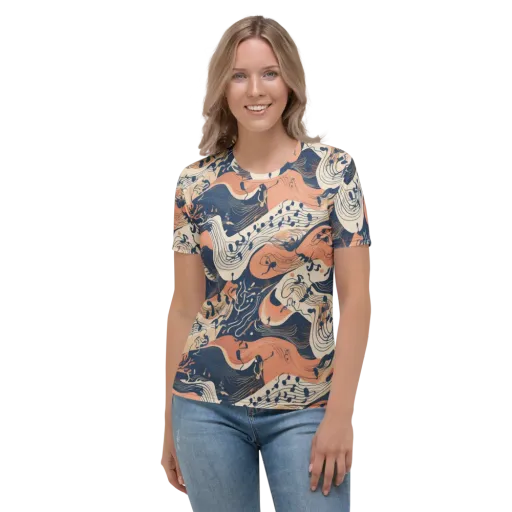 Tidal Line on a Women's Crew Neck T-Shirt