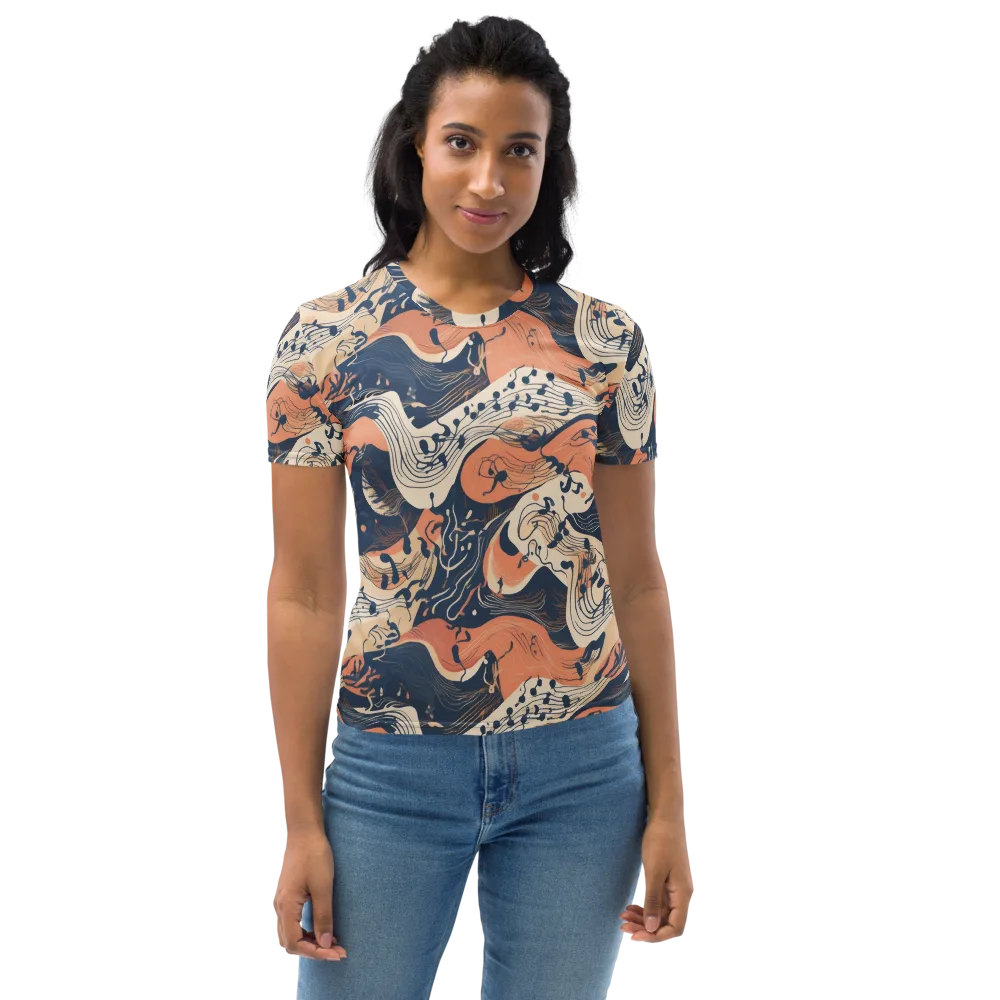 Tidal Line on Women's Crew Neck T-Shirt — Front