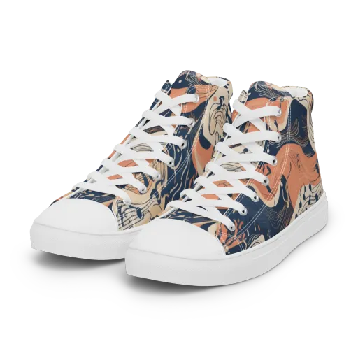 Tidal Line on a Women's High Top Canvas Shoes