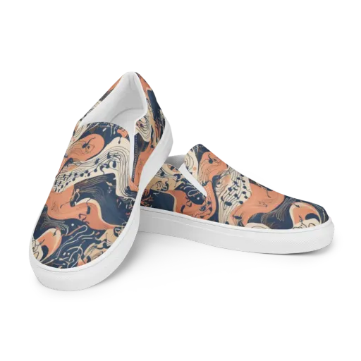 Tidal Line on a Men's Slip-On Canvas Shoes