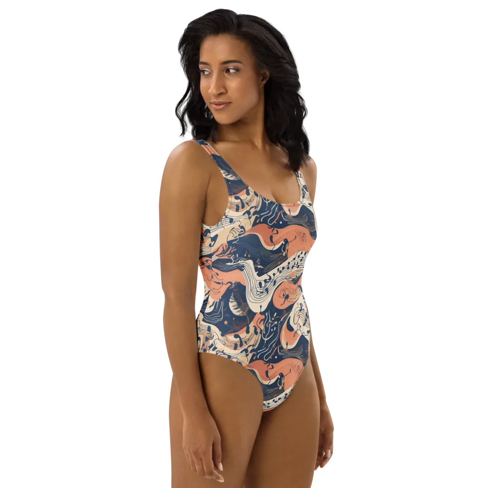 Tidal Line on One-Piece Swimsuit — Right