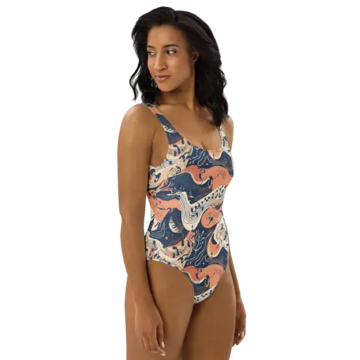 Tidal Line on a One-Piece Swimsuit