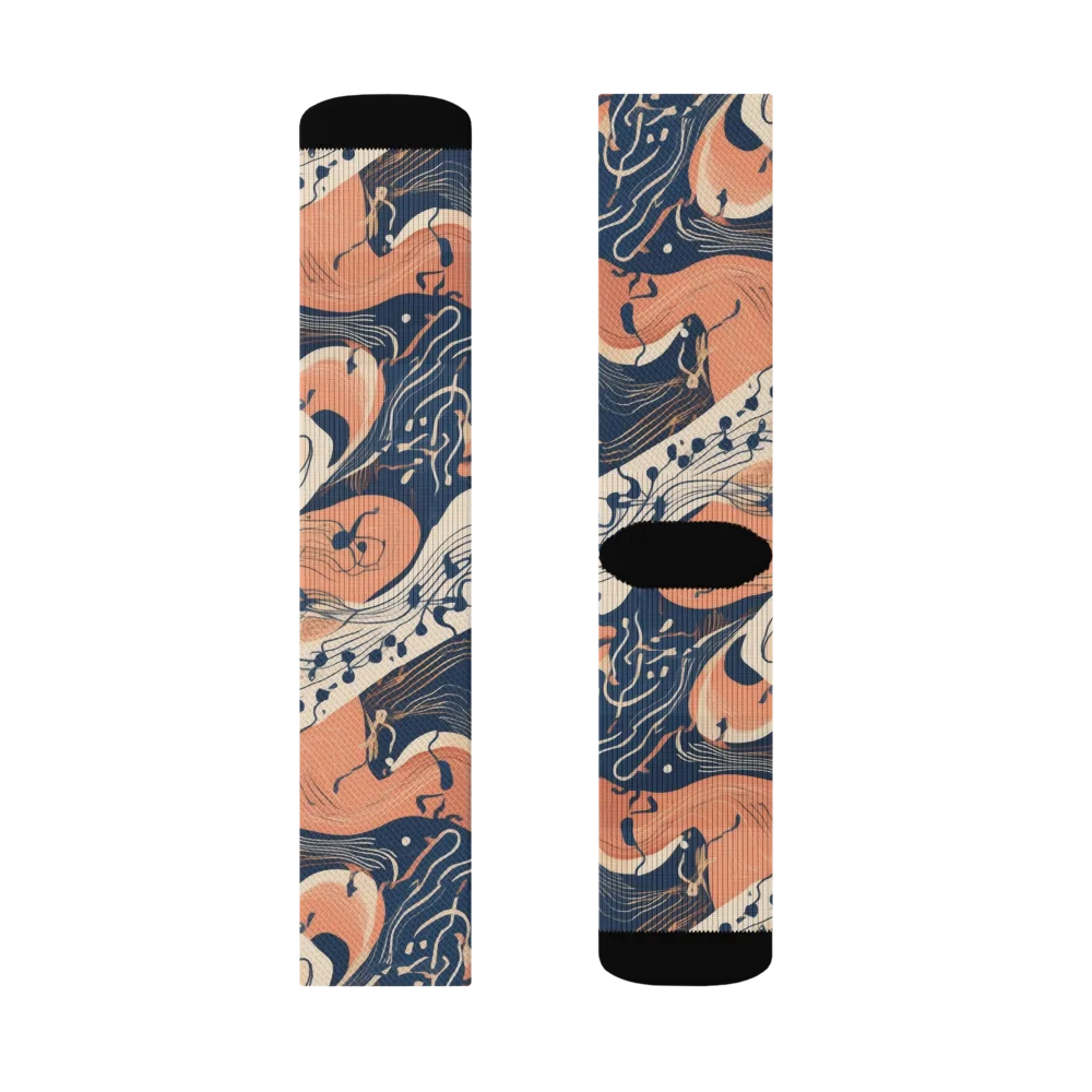 Tidal Line on Socks — Left Sock