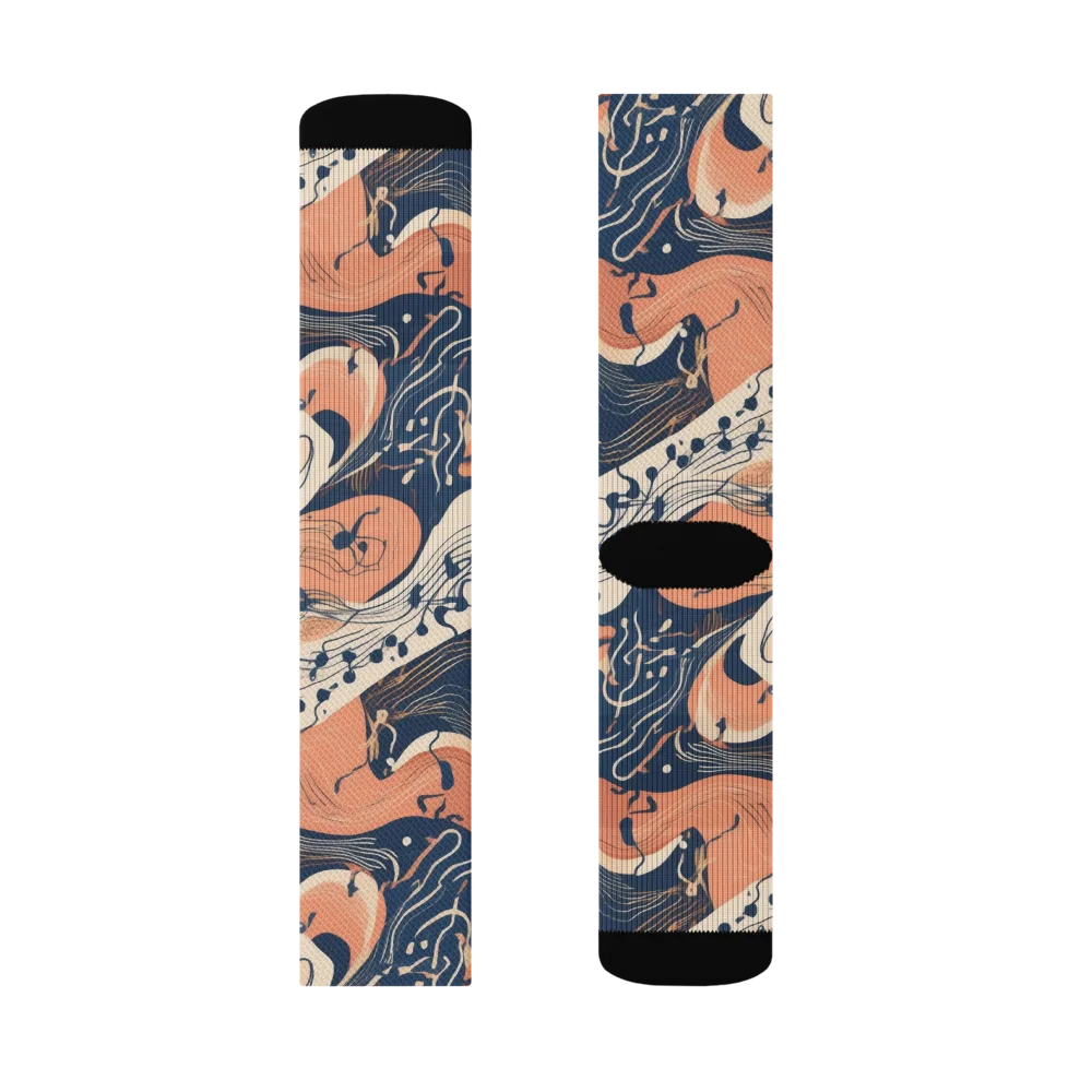 Tidal Line on Socks — Right Sock