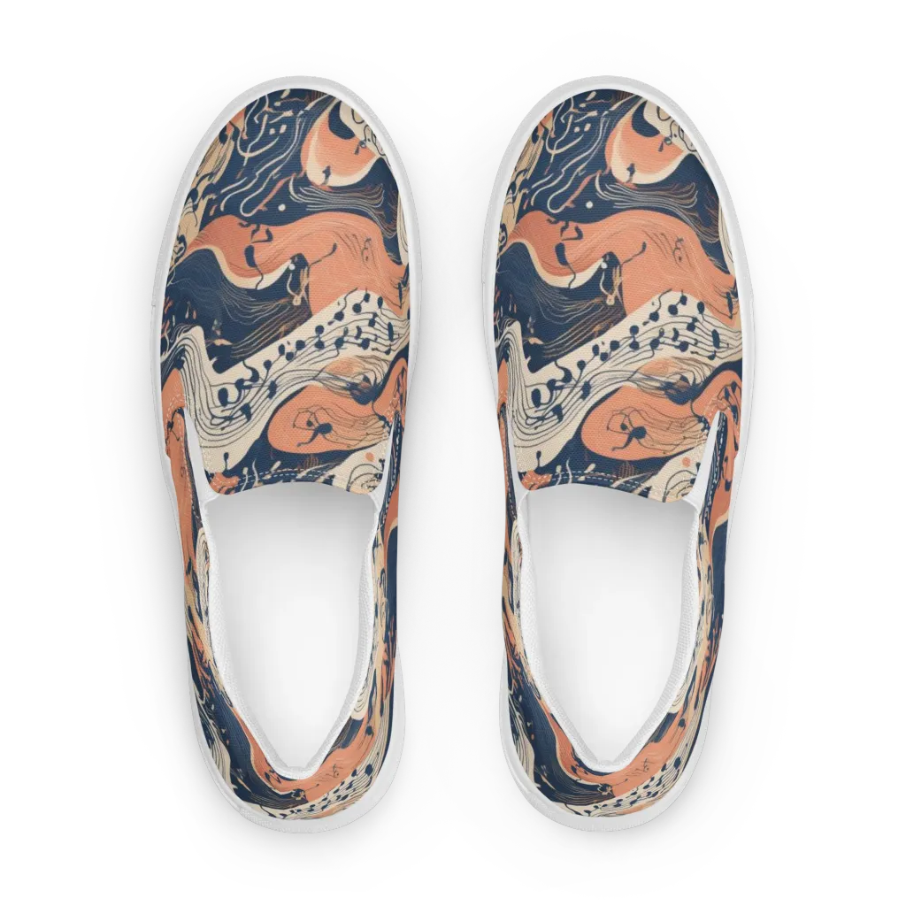 Tidal Line on Women's Slip-On Canvas Shoes — Front