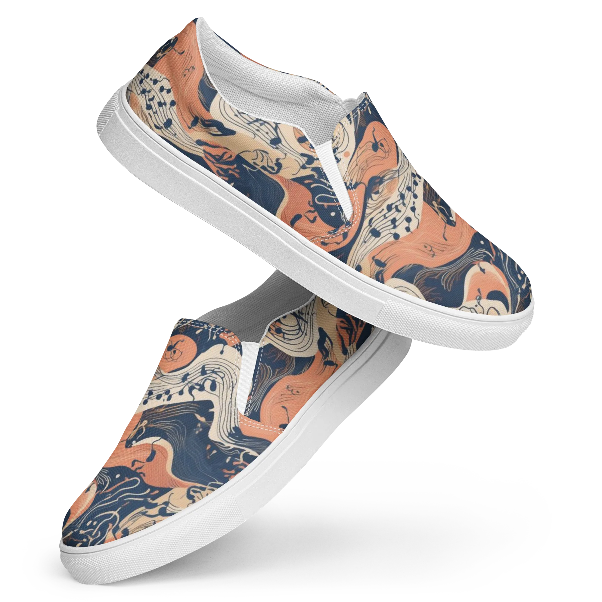 Tidal Line on Women's Slip-On Canvas Shoes — Front
