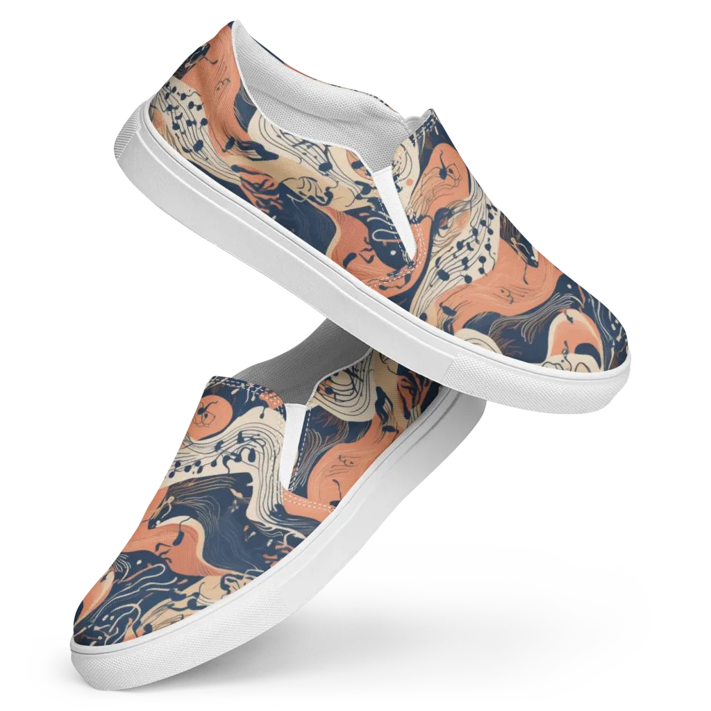 Tidal Line on Women's Slip-On Canvas Shoes — Front