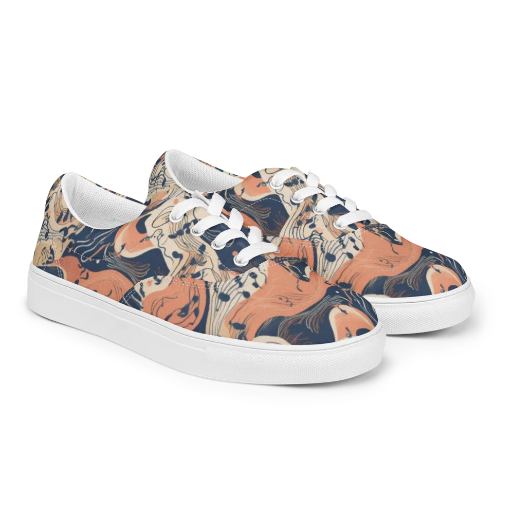 Tidal Line on Men's Lace-Up Canvas Shoes — Right Front