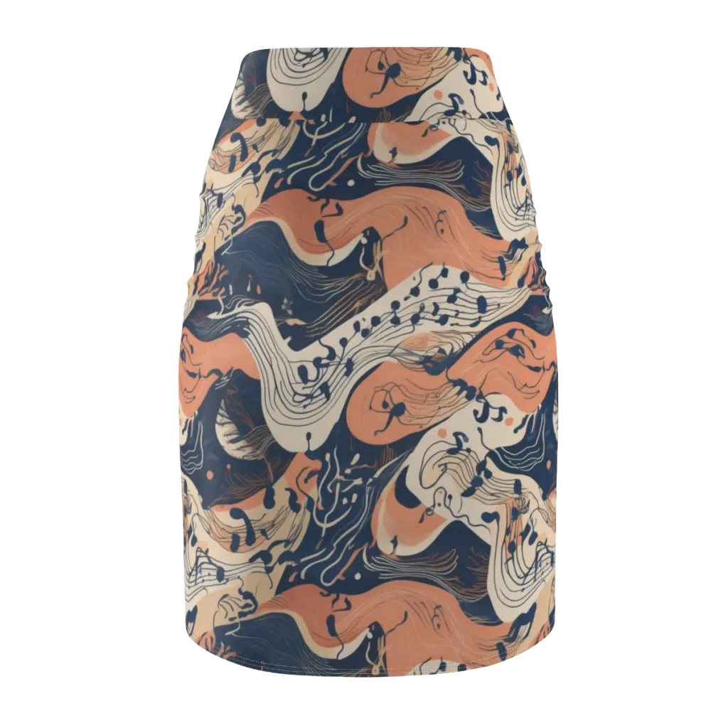Tidal Line on Pencil Skirt — Back