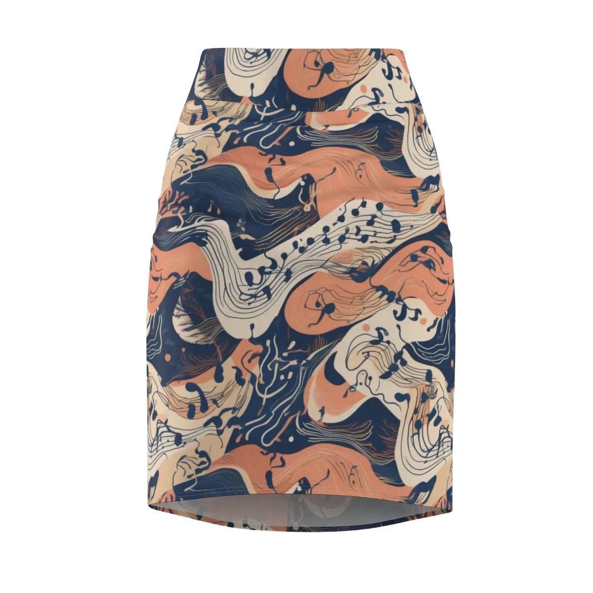 Tidal Line on Pencil Skirt — Front