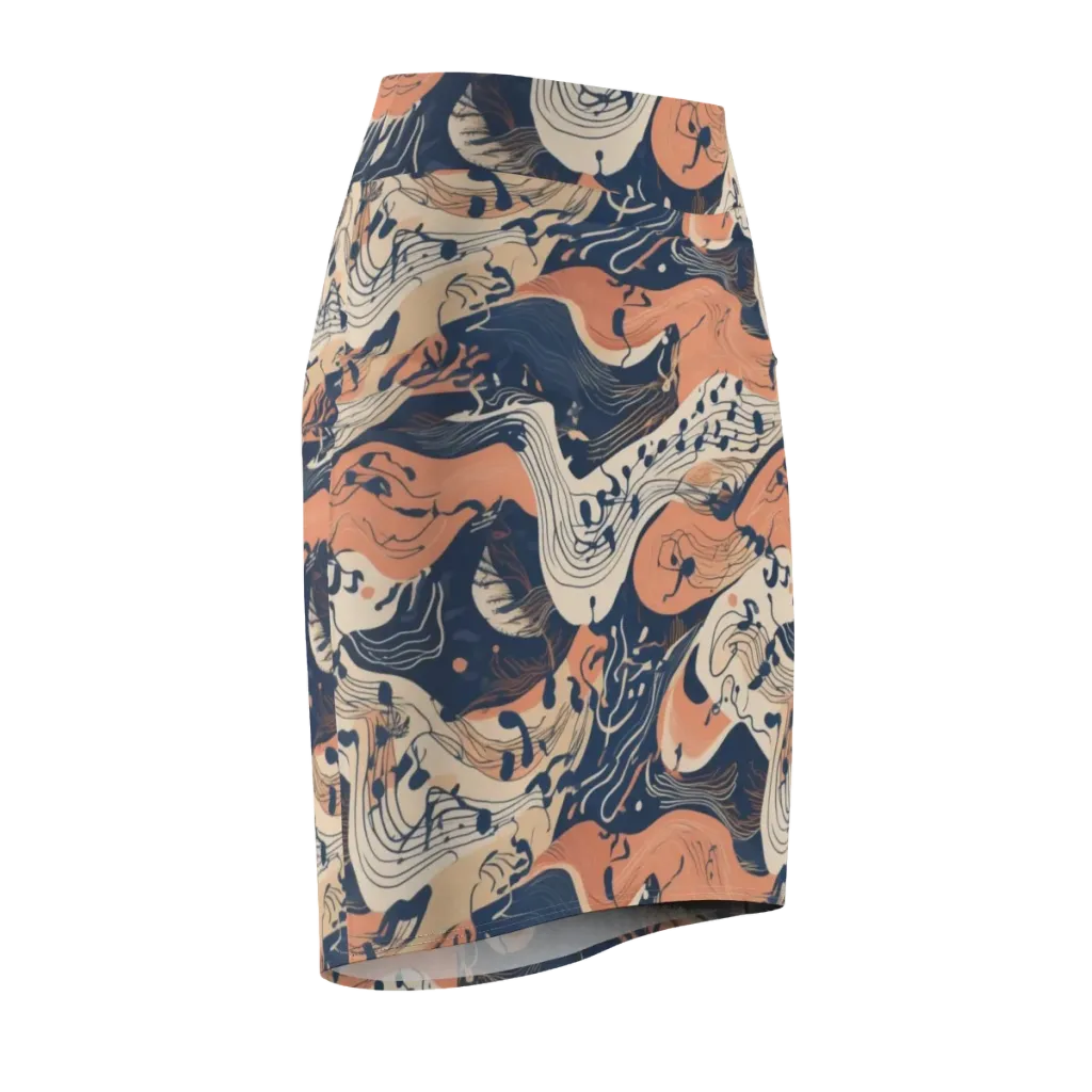 Tidal Line on Pencil Skirt — Front Side