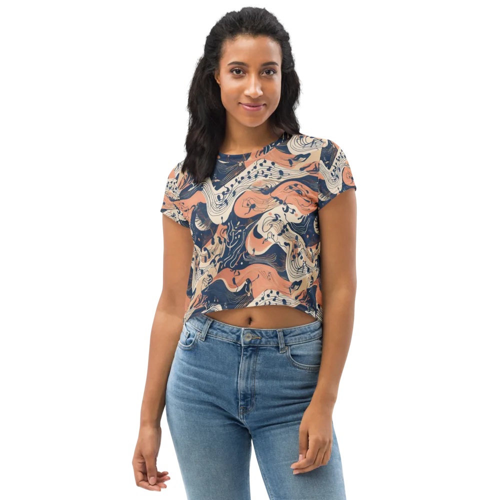 Tidal Line on Crop Tee — Front