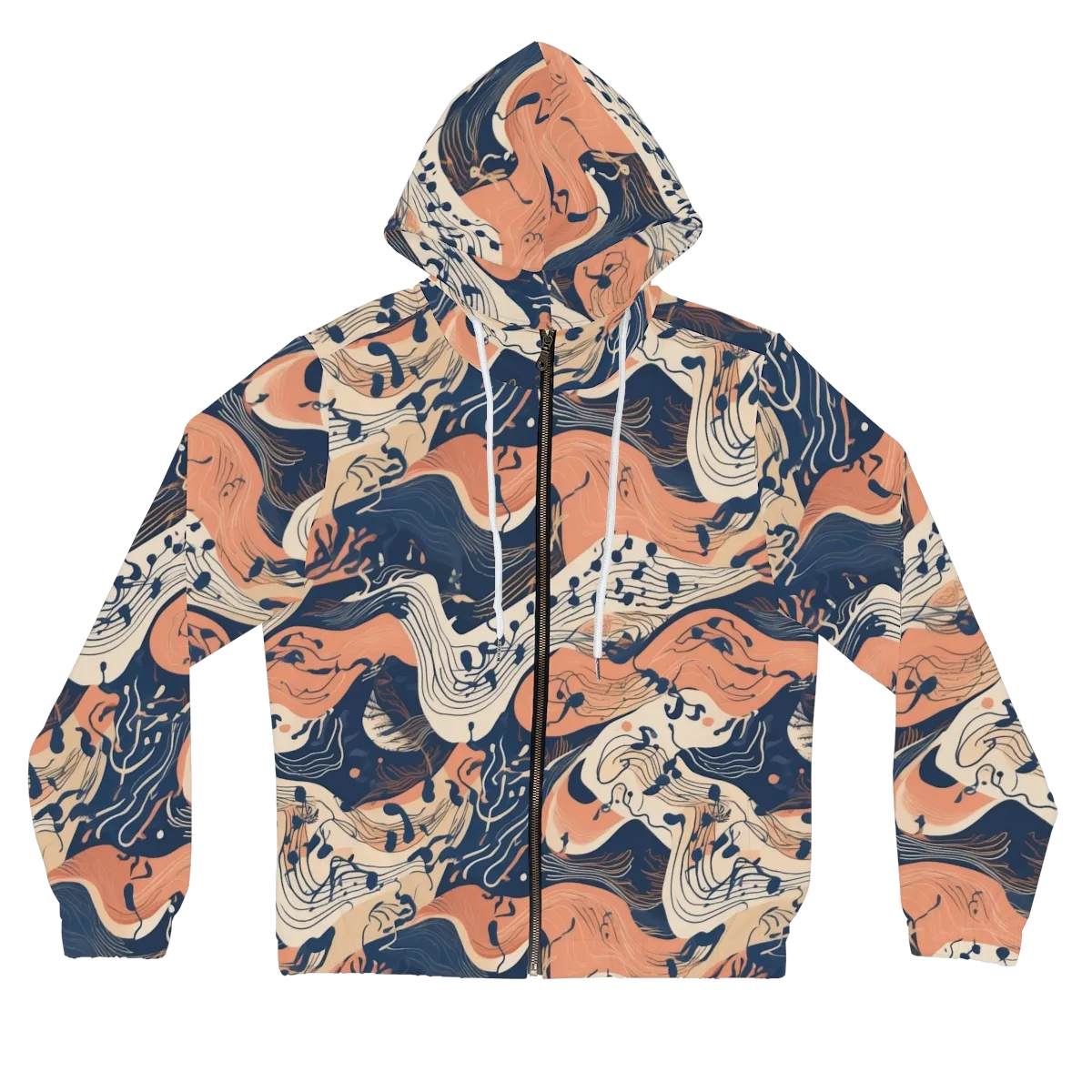 Tidal Line on Women's Full-Zip Hoodie — Front